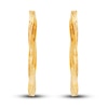 Thumbnail Image 2 of Polished Square Twist Hoop Earrings 14K Yellow Gold