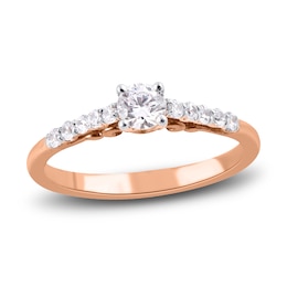 Diamond Engagement Ring 1/2 ct tw Round 14K Rose Gold