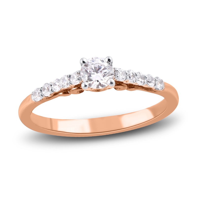 Main Image 1 of Diamond Engagement Ring 1/2 ct tw Round 14K Rose Gold