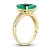 Thumbnail Image 6 of Lab-Created Emerald Ring, Earring & Necklace Set 1/5 ct tw Diamonds 10K Yellow Gold