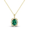 Thumbnail Image 1 of Lab-Created Emerald Ring, Earring & Necklace Set 1/3 ct tw Diamonds 10K Yellow Gold