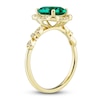 Thumbnail Image 5 of Lab-Created Emerald Ring, Earring & Necklace Set 1/3 ct tw Diamonds 10K Yellow Gold