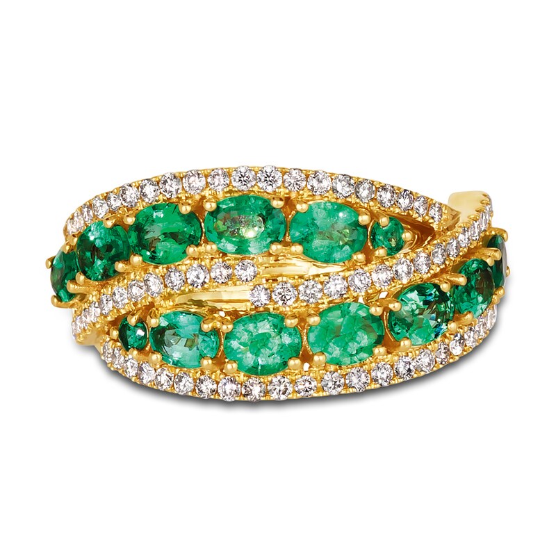 Main Image 3 of Le Vian Natural Emerald Ring 1/3 ct tw Diamonds 14K Honey Gold/Platinum