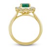 Thumbnail Image 2 of Natural Emerald Ring 3/8 ct tw Diamonds 14K Yellow Gold