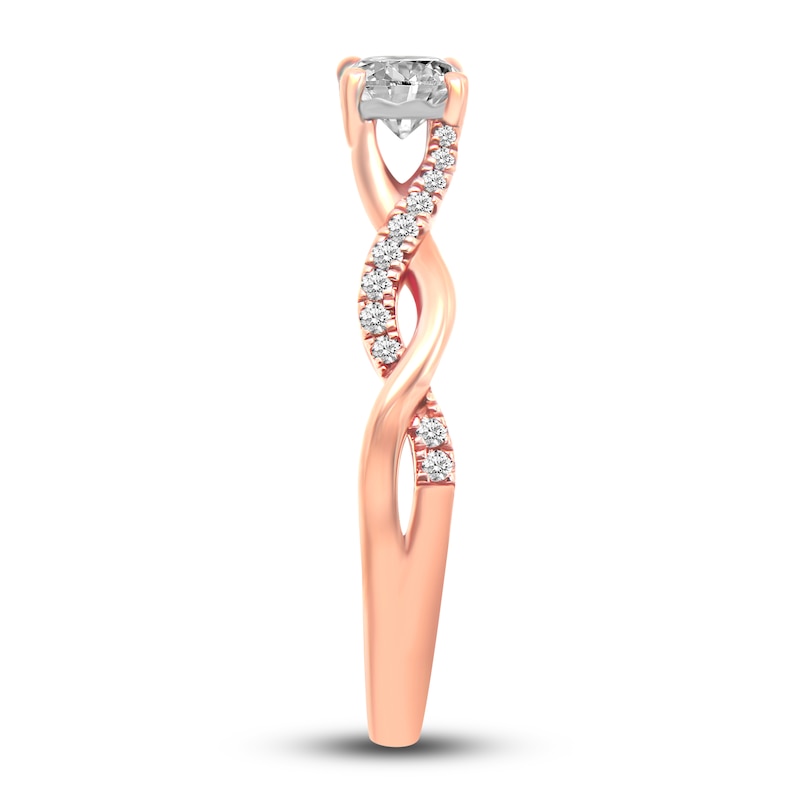Main Image 3 of Diamond Engagement Ring 1/2 ct tw Round 10K Rose Gold
