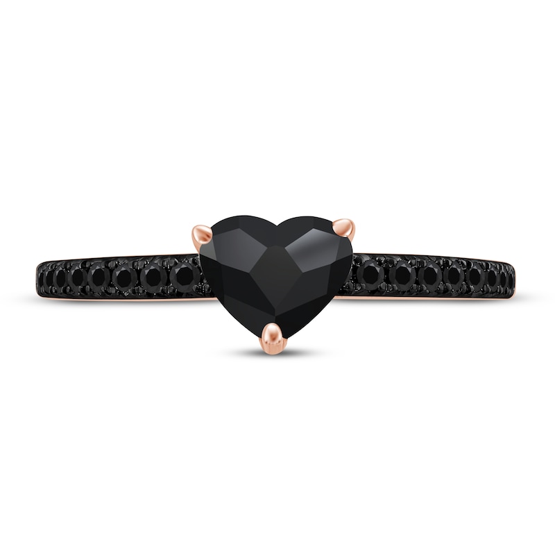Main Image 3 of Pnina Tornai My Everything Black Diamond Engagement Ring 1 ct tw Heart/Round 14K Rose Gold