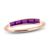 Thumbnail Image 1 of Juliette Maison Natural Amethyst Baguette Bar Ring 10K Rose Gold