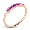 Thumbnail Image 2 of Juliette Maison Natural Amethyst Baguette Bar Ring 10K Rose Gold
