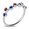 Thumbnail Image 2 of Juliette Maison Natural Garnet & Natural Blue Sapphire Ring 10K White Gold