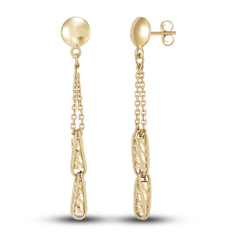 Italia D'Oro Triangle Drop Earrings 14K Yellow Gold