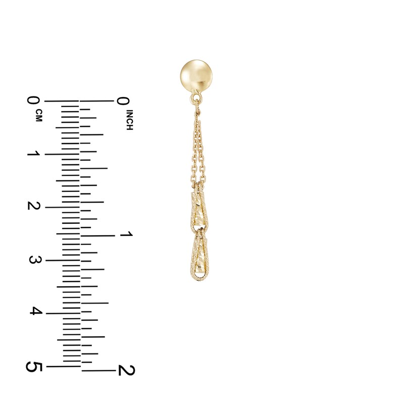 Italia D'Oro Triangle Drop Earrings 14K Yellow Gold