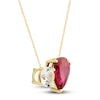 Thumbnail Image 2 of White Lab-Created Sapphire & Lab-Created Ruby Pendant Necklace 10K Yellow Gold 18"