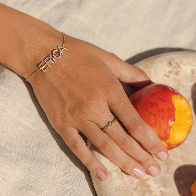 Main Image 4 of Juliette Maison Black Diamond Station Name Bracelet 1-1/8 ct tw Round 10K White Gold