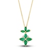 Thumbnail Image 1 of LALI Jewels Natural Emerald Pendant Necklace 1/20ct tw Diamonds 14K Yellow Gold 18&quot;