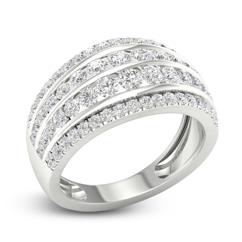 Main Image 2 of Diamond 4-Row Anniversary Band 1 ct tw Round 14K White Gold