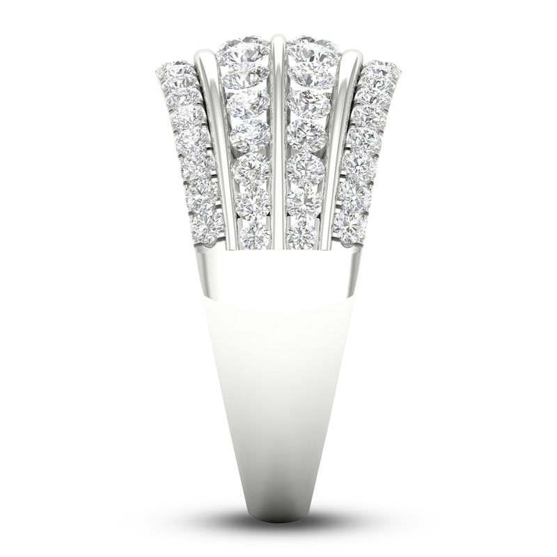 Main Image 3 of Diamond 4-Row Anniversary Band 1 ct tw Round 14K White Gold