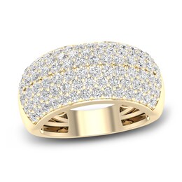 Diamond Pave Anniversary Band 1-1/2 ct tw Round 14K Yellow Gold