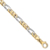 Thumbnail Image 1 of Men's Solid High-Polish Figaro Link Bracelet 14K Two-Tone Gold 8"