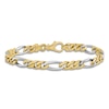 Thumbnail Image 3 of Men's Solid High-Polish Figaro Link Bracelet 14K Two-Tone Gold 8"
