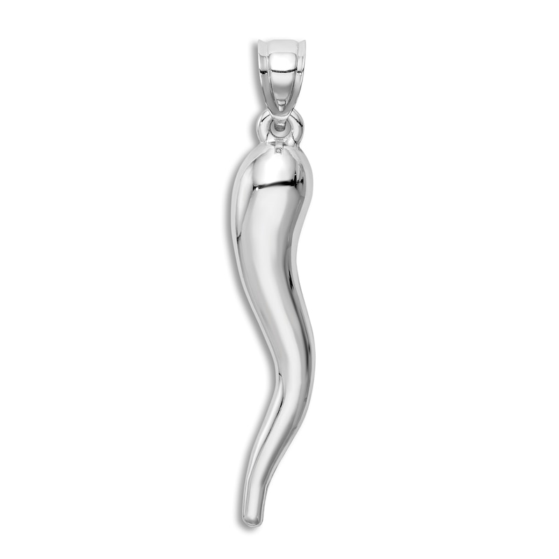 Main Image 1 of Italian Horn Charm 14K White Gold