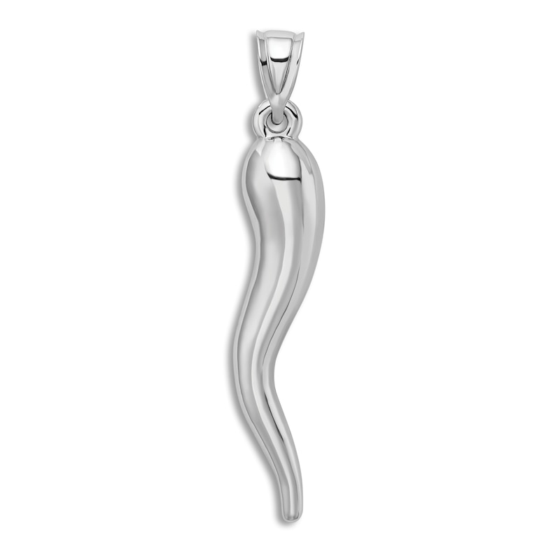 Main Image 3 of Italian Horn Charm 14K White Gold