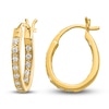 Diamond Hoop Earrings 1/4 ct tw Round 14K Yellow Gold
