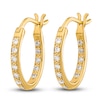 Thumbnail Image 2 of Diamond Hoop Earrings 1/4 ct tw Round 14K Yellow Gold