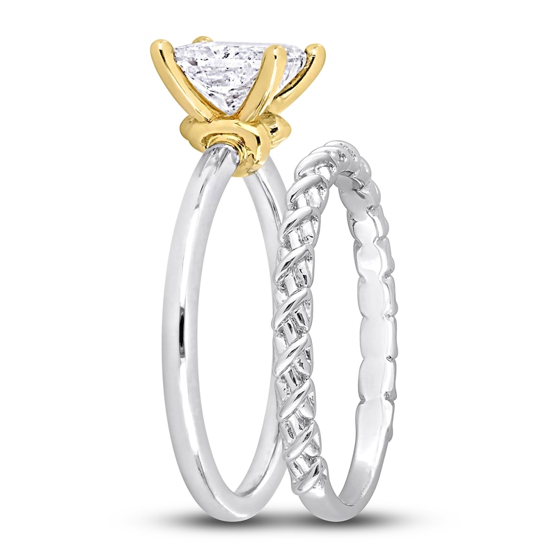 Main Image 2 of Y-Knot Diamond Bridal Set 1 ct tw Princess 14K White Gold (I/I1)
