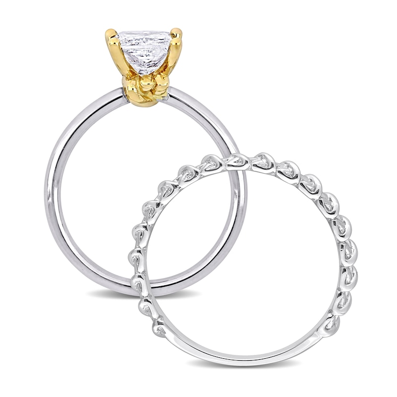 Main Image 3 of Y-Knot Diamond Bridal Set 1 ct tw Princess 14K White Gold (I/I1)