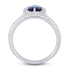Thumbnail Image 2 of Natural Blue Sapphire Halo Engagement Ring 1/4 ct tw Diamonds 14K White Gold
