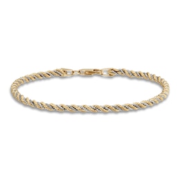 Hollow Rope Chain Bracelet 10K Yellow Gold 7.5"