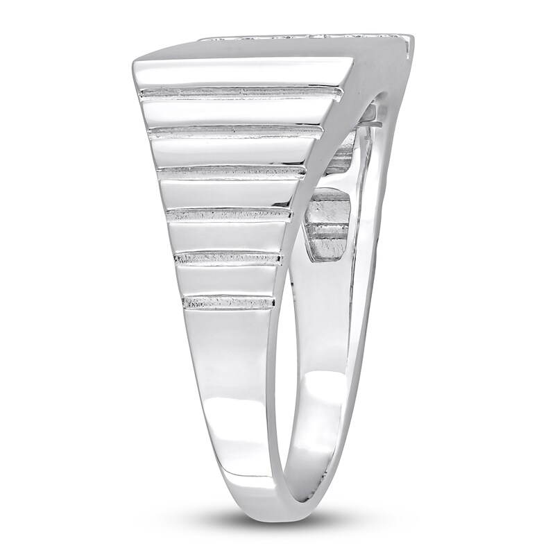 Main Image 2 of Men's Diamond Ring 1/10 ct tw Round 10K White Gold