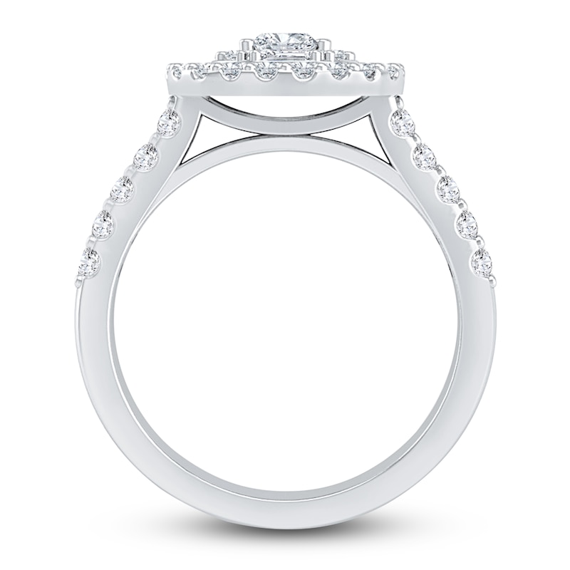 Main Image 4 of Diamond Ring 7/8 ct tw Round/Baguette/Pear 14K White Gold