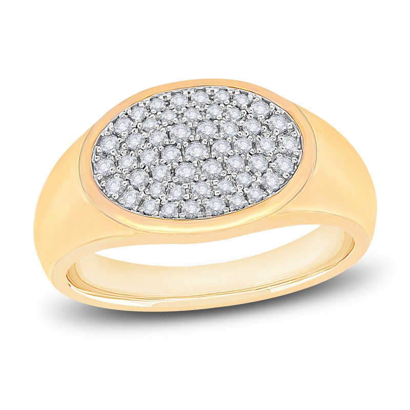 Main Image 1 of Men's Diamond Ring 1/2 ct tw Round 14K Yellow Gold