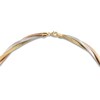 Thumbnail Image 2 of Italia D'Oro Diamond-Cut Triple Omega Chain Necklace 14K Tri-Tone Gold 17"