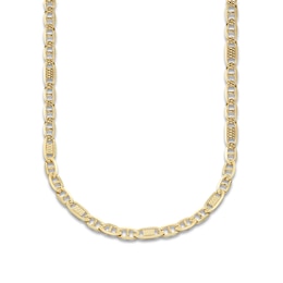 LUSSO by Italia D'Oro Men's Diamond-Cut Valentino Chain Necklace 14K Yellow Gold 22&quot;