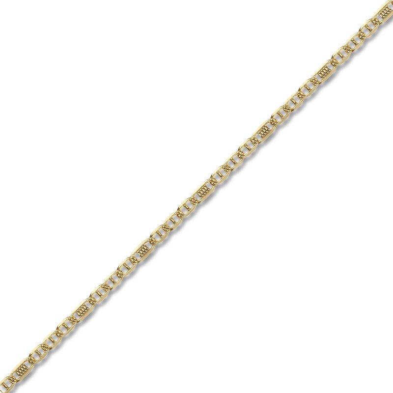 Main Image 2 of LUSSO by Italia D'Oro Men's Solid Diamond-Cut Valentino Chain Necklace 14K Yellow Gold 22" 3.98mm