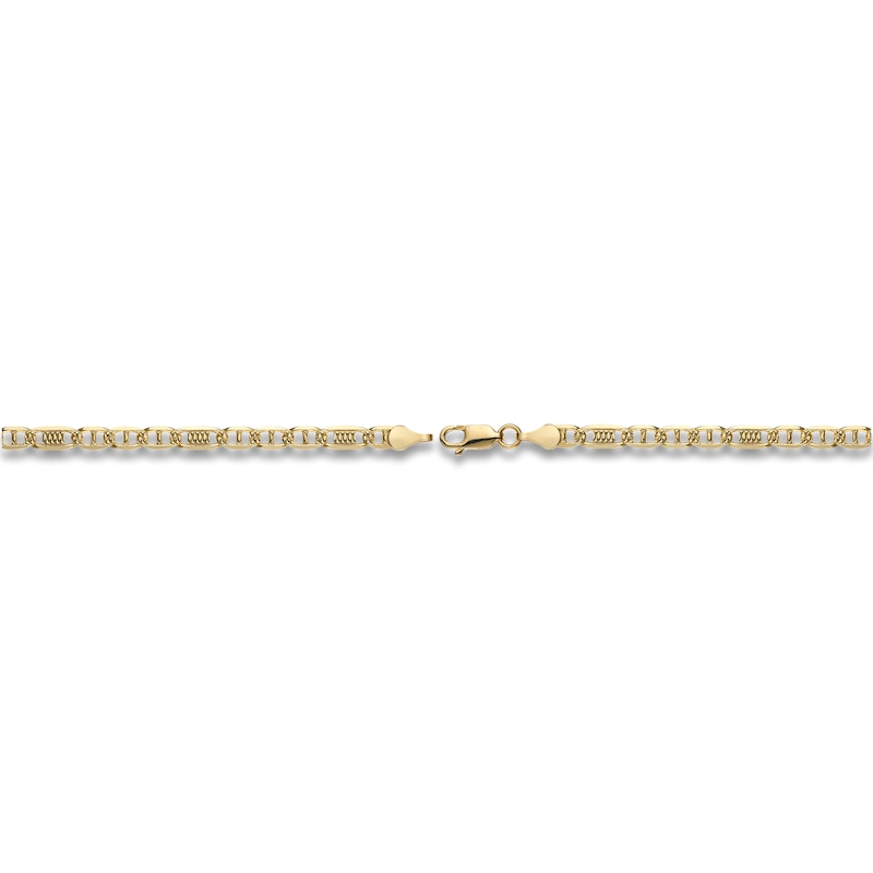 Main Image 3 of LUSSO by Italia D'Oro Men's Solid Diamond-Cut Valentino Chain Necklace 14K Yellow Gold 22" 3.98mm