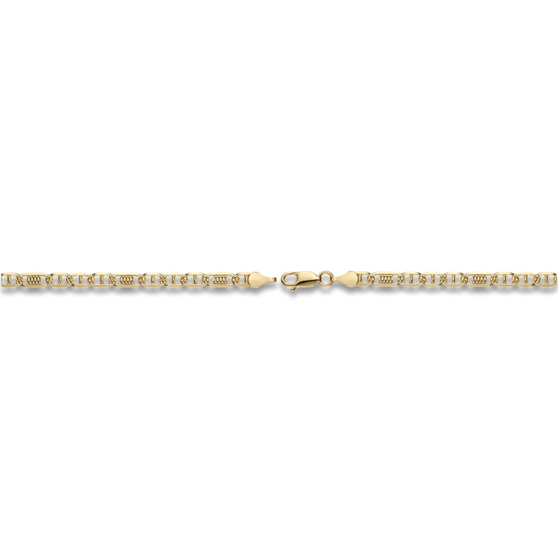 LUSSO by Italia D'Oro Men's Diamond-Cut Valentino Chain Necklace 14K Yellow Gold 22" 3.98mm