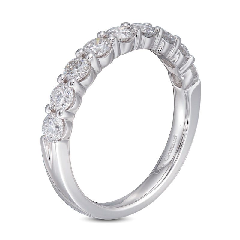 Main Image 2 of Lab-Grown Diamond Anniversary Band 1 ct tw Round 14K White Gold