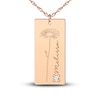 Thumbnail Image 1 of Personalized High-Polish Flower Necklace Diamond Accent 14K Rose Gold 18"