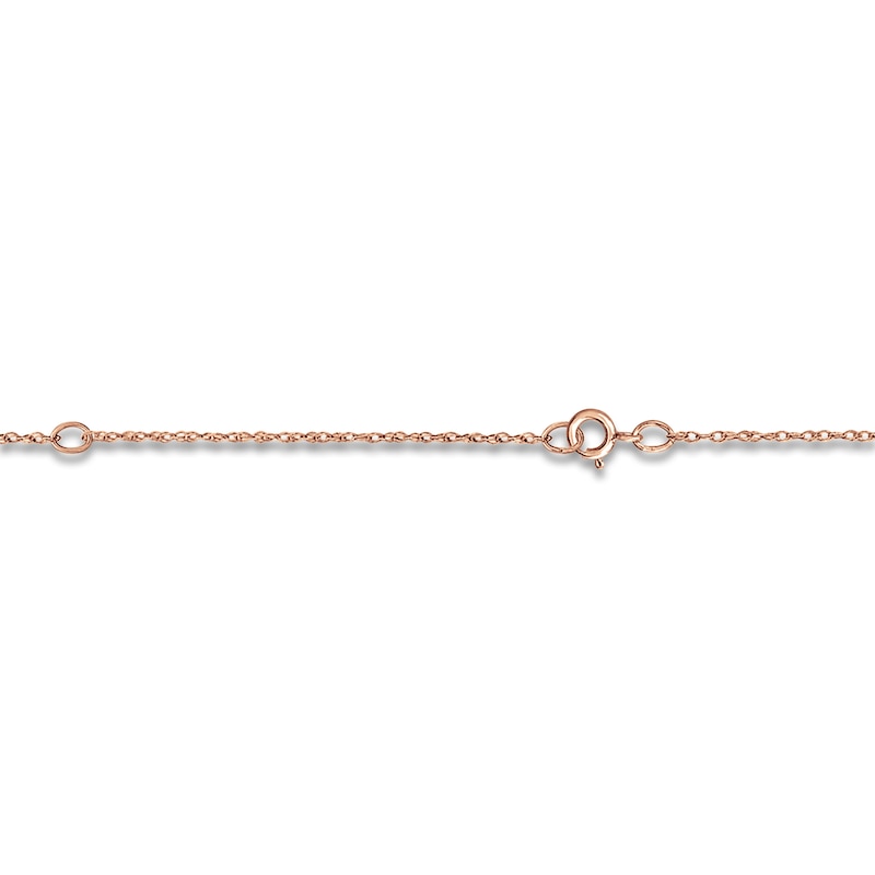 Main Image 2 of Personalized High-Polish Flower Necklace Diamond Accent 14K Rose Gold 18"