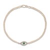 Thumbnail Image 2 of Natural Emerald Anklet 1/20 ct tw Diamonds 14K Yellow Gold 9"