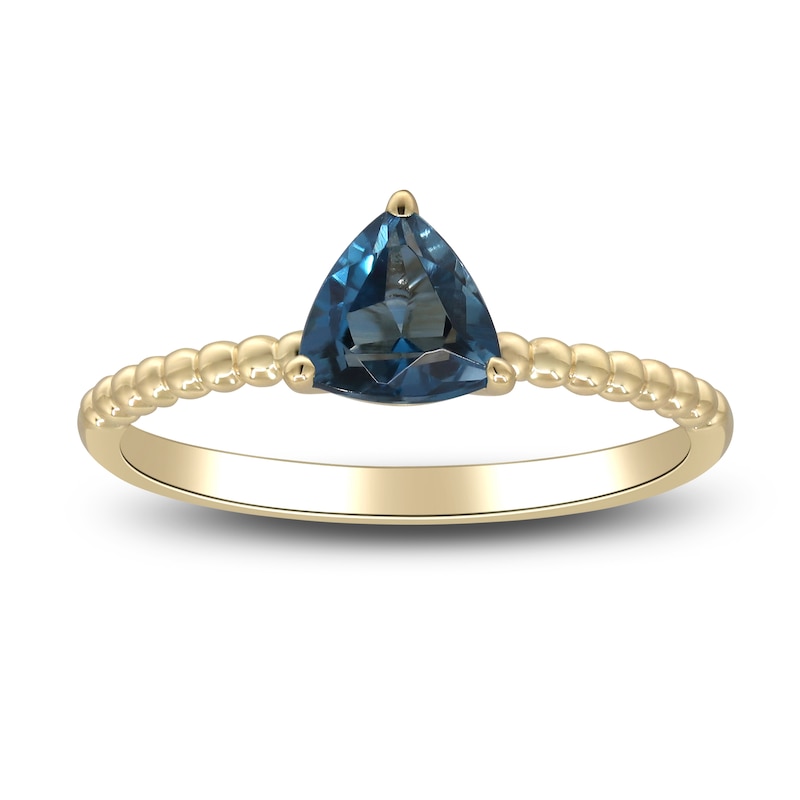 Main Image 2 of Natural Blue Topaz Ring 14K Yellow Gold