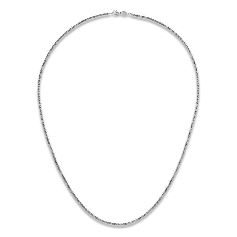 Main Image 2 of High-Polish Wheat Chain Necklace Platinum 24" 2.0mm