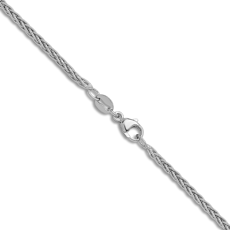 Main Image 3 of High-Polish Wheat Chain Necklace Platinum 24" 2.0mm