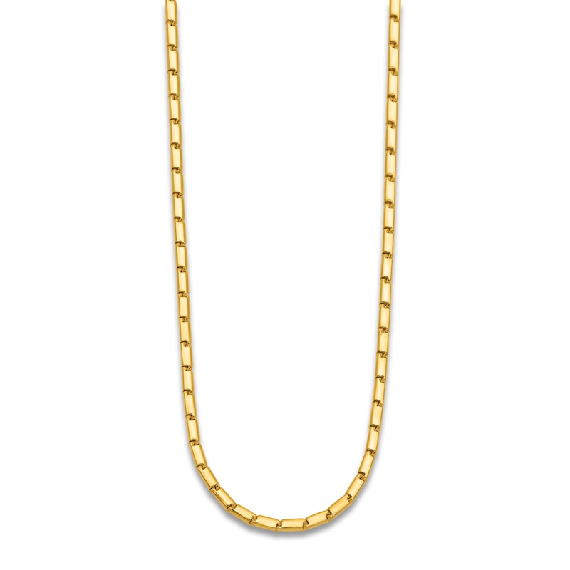 Main Image 2 of High-Polish Barrel Chain Necklace 24K Yellow Gold 24" 3.0mm
