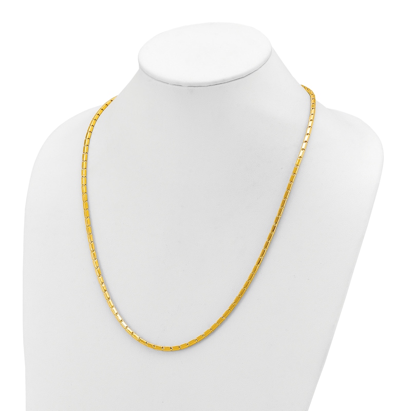 Main Image 3 of High-Polish Barrel Chain Necklace 24K Yellow Gold 24" 3.0mm