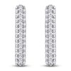 Thumbnail Image 1 of Diamond J-Hoop Earrings 1/2 ct tw Round 14K White Gold