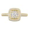 Thumbnail Image 3 of Diamond Halo Engagement Ring 1/2 ct tw 14K Yellow Gold
